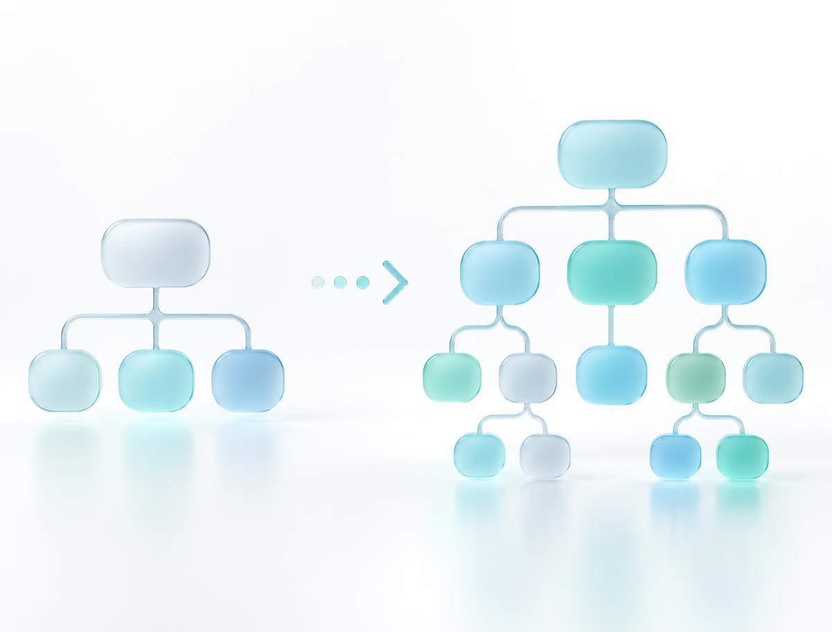 A department structure evolving into a richer network