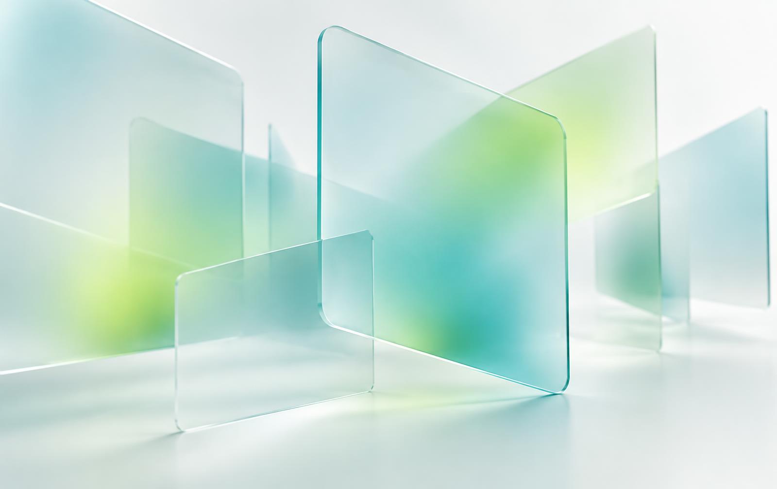 Layered translucent glass panels